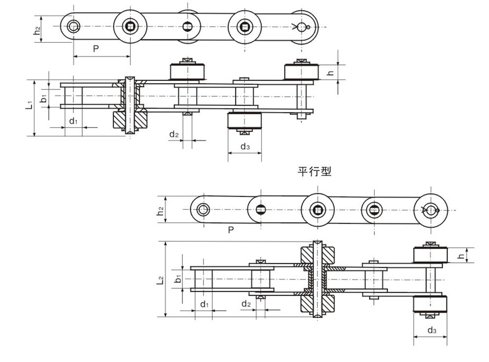 2不銹鋼側(cè)置大滾輪輸送鏈 Stainless steel side big roller chain-1.jpg